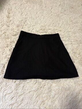Classic Black A-Line Women's Skirt with Shorts Lining